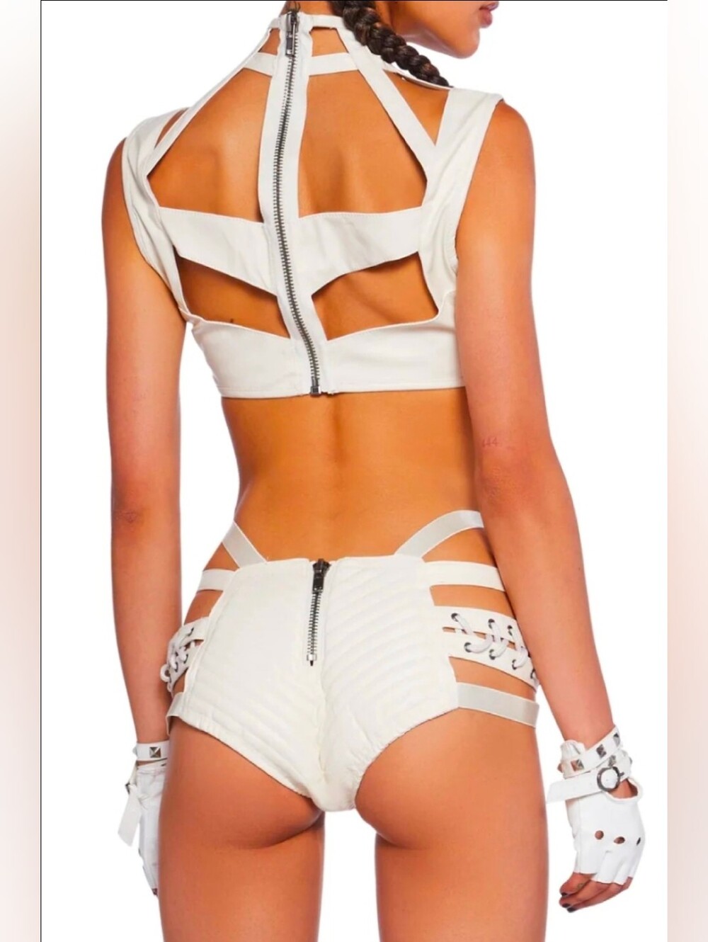 Dolls Kill Rude Awakening Lace-Up harness Shorts by Club Exx - Picture 4 of 14